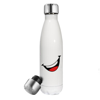 Φατσούλα γελάω!!!, Metal mug thermos White (Stainless steel), double wall, 500ml