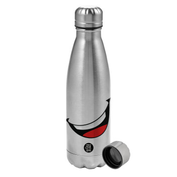 Φατσούλα γελάω!!!, Metallic water bottle, stainless steel, 750ml
