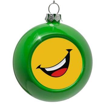Φατσούλα γελάω!!!, Green Christmas tree ornament bauble 8cm
