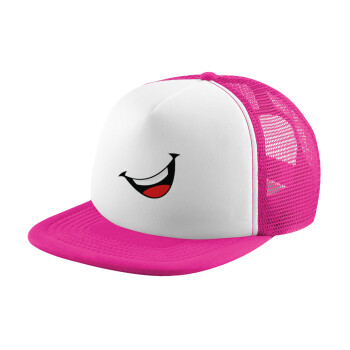 Φατσούλα γελάω!!!, Καπέλο Ενηλίκων Soft Trucker με Δίχτυ Pink/White (POLYESTER, ΕΝΗΛΙΚΩΝ, UNISEX, ONE SIZE)