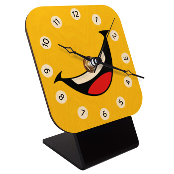 Φατσούλα γελάω!!!, Quartz Table clock in natural wood (10cm)