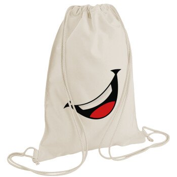 Φατσούλα γελάω!!!, Τσάντα πλάτης πουγκί GYMBAG natural (28x40cm)
