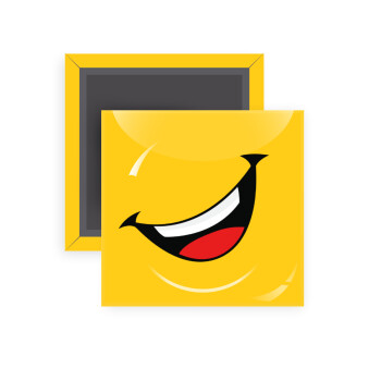 Φατσούλα γελάω!!!, Μαγνητάκι ψυγείου τετράγωνο διάστασης 5x5cm