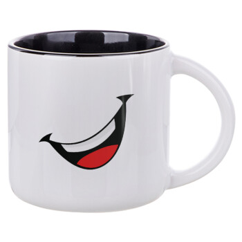 Φατσούλα γελάω!!!, Κούπα κεραμική 400ml Λευκή/Μαύρη