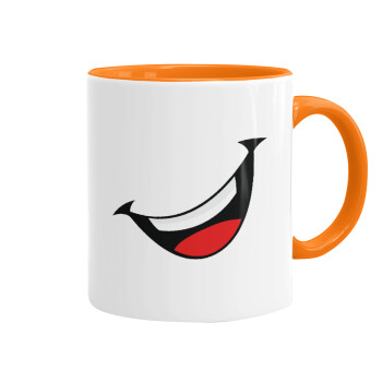 Φατσούλα γελάω!!!, Κούπα χρωματιστή πορτοκαλί, κεραμική, 330ml