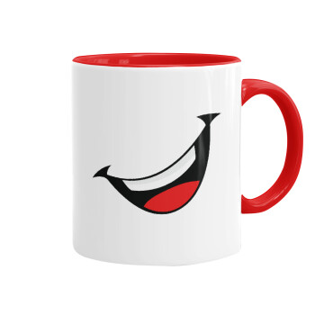 Φατσούλα γελάω!!!, Mug colored red, ceramic, 330ml