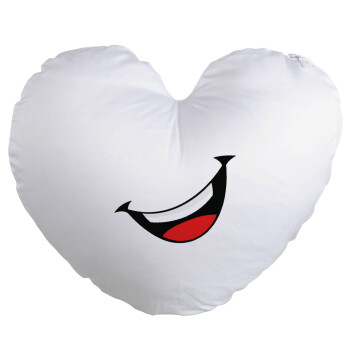 Φατσούλα γελάω!!!, Μαξιλάρι καναπέ καρδιά 40x40cm περιέχεται το  γέμισμα