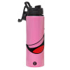Metallic water bottle with safety lid, 850ml aluminum