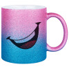 Κούπα Χρυσή/Μπλε Glitter, κεραμική, 330ml