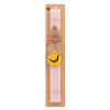 Easter Set, wooden keychain & scented flat Easter candle (30cm) (PINK)