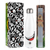 Easter candle, metallic white thermos bottle (500ml) & aromatic flat candle (30cm) (GRAY)