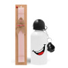 Easter Set, metallic aluminum bottle (500ml) & aromatic flat Easter candle (30cm) (PINK)