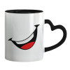 Mug heart black handle, ceramic, 330ml