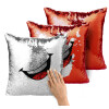Μαξιλάρι καναπέ Μαγικό Κόκκινο με πούλιες 40x40cm περιέχεται το γέμισμα