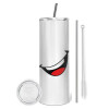 Tumbler stainless steel 600ml, with metal straw & cleaning brush