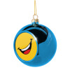 Blue Christmas tree ball ornament 8cm