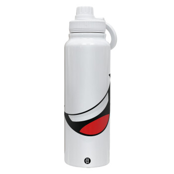 Φατσούλα γελάω!!!, 1L Stainless Steel Thermal Bottle with Phone Holder & Double Wall Insulation