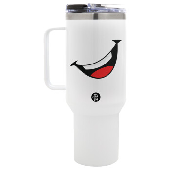 Φατσούλα γελάω!!!, Mega Stainless steel Tumbler with lid, double wall 1,2L