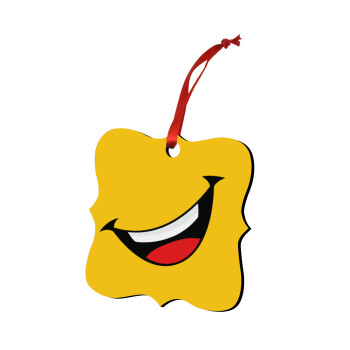 Φατσούλα γελάω!!!, Christmas ornament polygon wooden 7.5cm