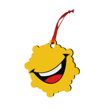 Φατσούλα γελάω!!!, Christmas ornament snowflake wooden 7.5cm