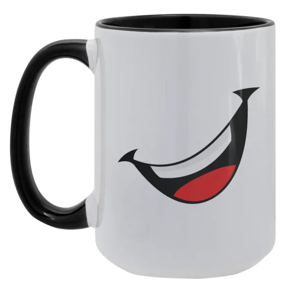 Φατσούλα γελάω!!! — Mega mug 15oz, black ceramic, 450ml