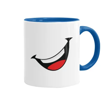 Φατσούλα γελάω!!!, Κούπα χρωματιστή μπλε, κεραμική, 330ml