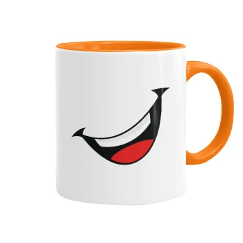 Φατσούλα γελάω!!!, Mug colored orange, ceramic, 330ml