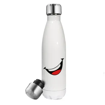 Φατσούλα γελάω!!!, Metal mug thermos White (Stainless steel), double wall, 500ml