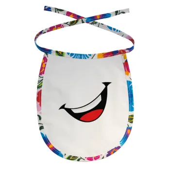 Φατσούλα γελάω!!!, Σαλιάρα μωρού αλέκιαστη με κορδόνι Χρωματιστή