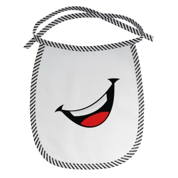 Φατσούλα γελάω!!!, Σαλιάρα μωρού αλέκιαστη με κορδόνι Μαύρη