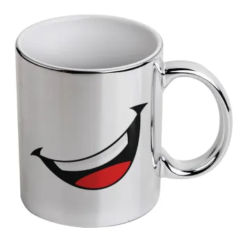 Φατσούλα γελάω!!!, Κούπα κεραμική, ασημένια καθρέπτης, 330ml