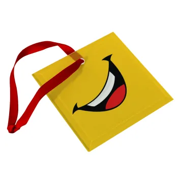 Φατσούλα γελάω!!!, Στολίδι Χριστουγεννιάτικο στολίδι γυάλινο τετράγωνο 9x9cm