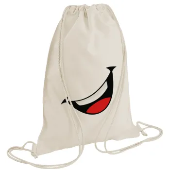 Φατσούλα γελάω!!!, Τσάντα πλάτης πουγκί GYMBAG natural (28x40cm)