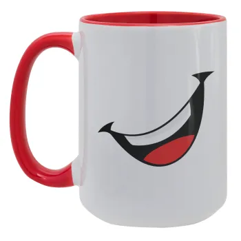 Φατσούλα γελάω!!!, Κούπα Mega 15oz, κεραμική Κόκκινη, 450ml