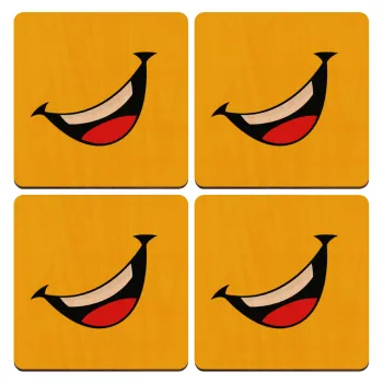 Φατσούλα γελάω!!!, ΣΕΤ x4 Σουβέρ ξύλινα τετράγωνα plywood (9cm)