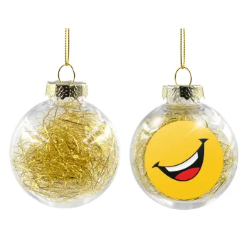 Φατσούλα γελάω!!!, Transparent Christmas tree ball ornament with gold filling 8cm