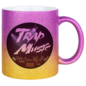 Trap music, Κούπα Χρυσή/Ροζ Glitter, κεραμική, 330ml