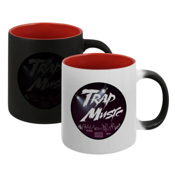 Trap music, Κούπα Μαγική εσωτερικό κόκκινο, κεραμική, 330ml που αλλάζει χρώμα με το ζεστό ρόφημα (1 τεμάχιο)