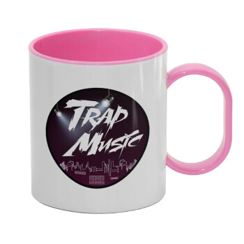 Trap music, Κούπα (πλαστική) (BPA-FREE) Polymer Ροζ για παιδιά, 330ml