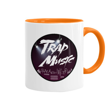 Trap music, Mug colored orange, ceramic, 330ml