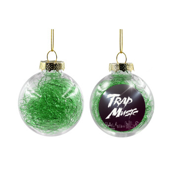Trap music, Χριστουγεννιάτικη μπάλα δένδρου διάφανη με πράσινο γέμισμα 8cm