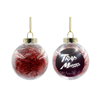 Trap music, Χριστουγεννιάτικη μπάλα δένδρου διάφανη με κόκκινο γέμισμα 8cm