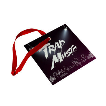 Trap music, Χριστουγεννιάτικο στολίδι γυάλινο τετράγωνο 9x9cm