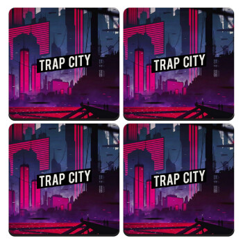 Trap city, ΣΕΤ 4 Σουβέρ ξύλινα τετράγωνα