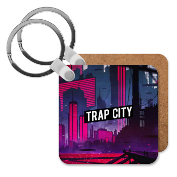 Trap city, Μπρελόκ Ξύλινο τετράγωνο MDF