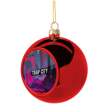 Trap city, Χριστουγεννιάτικη μπάλα δένδρου Κόκκινη 8cm