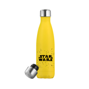 Star Wars, Μεταλλικό παγούρι θερμός Κίτρινος (Stainless steel), διπλού τοιχώματος, 500ml