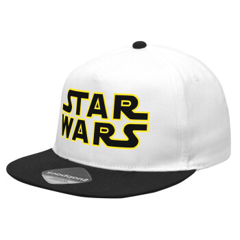 Star Wars, Καπέλο Ενηλίκων Flat Snapback Λευκό/Μαύρο, (POLYESTER, ΕΝΗΛΙΚΩΝ, UNISEX, ONE SIZE)