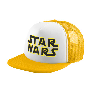 Star Wars, Adult Soft Trucker Hat with Yellow/White Mesh (POLYESTER, ADULT, UNISEX, ONE SIZE)