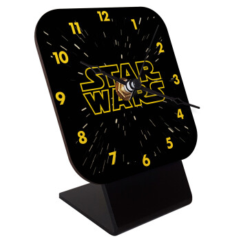 Star Wars, Επιτραπέζιο ρολόι σε φυσικό ξύλο (10cm)